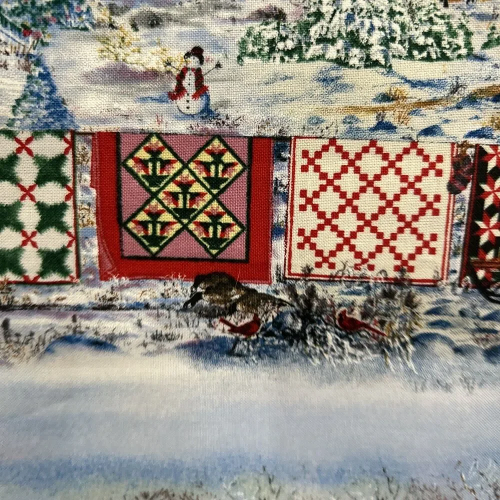 Holiday Airing Cotton Quilting Fabric Diane Phalen Winter Country Scenes 39 X 40